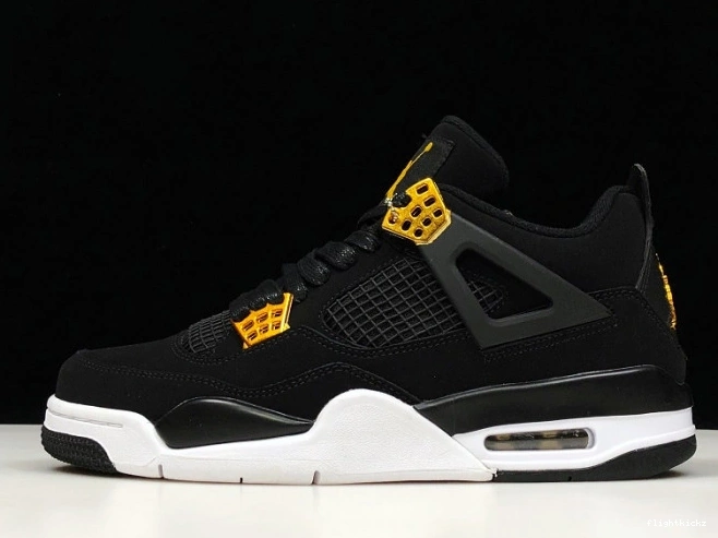 4 Royalty 308497-032 Black Air Jordan Metallic Gold-White 1207